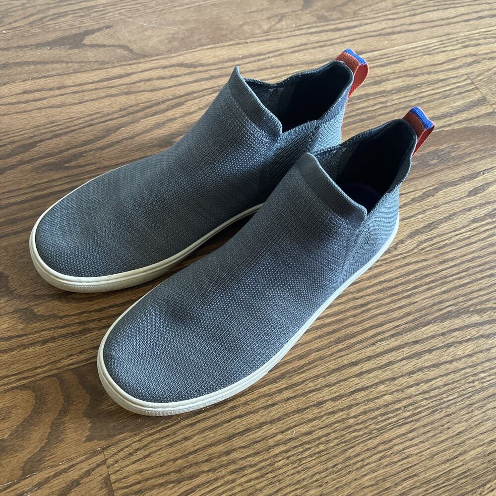 Rothy's Chelsea Ankle Boots Knit Pull On Navy Women's Size 8.5